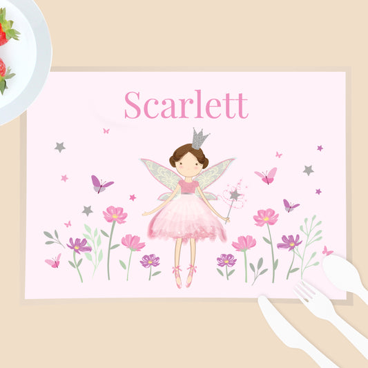 Personalised Fairy Princess Placemat – Girls Name Mealtime Gift
