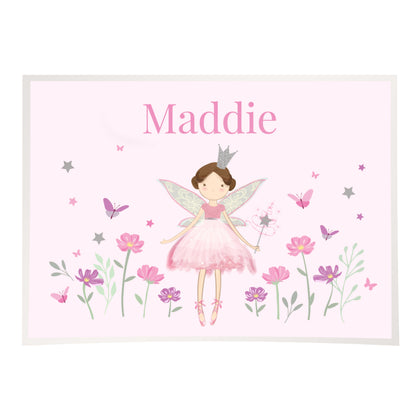 Personalised Fairy Princess Placemat – Girls Name Mealtime Gift - image 3