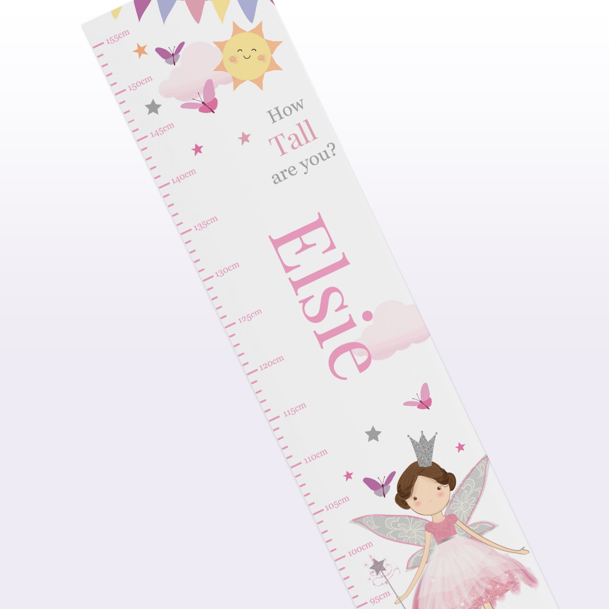 Personalised Fairy Princess Height Chart – Girls Bedroom Keepsake Gift - image 2