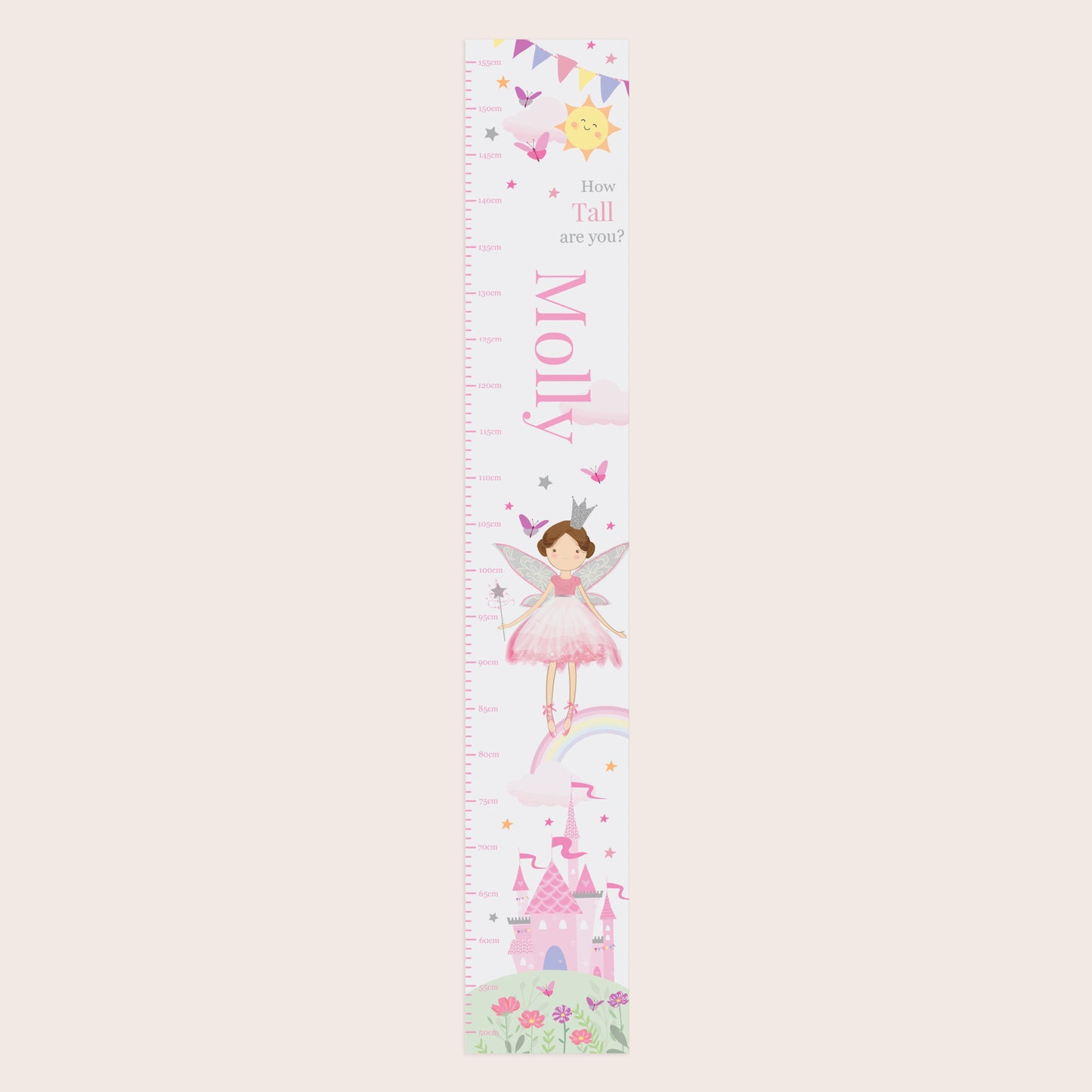 Personalised Fairy Princess Height Chart – Girls Bedroom Keepsake Gift - image 3