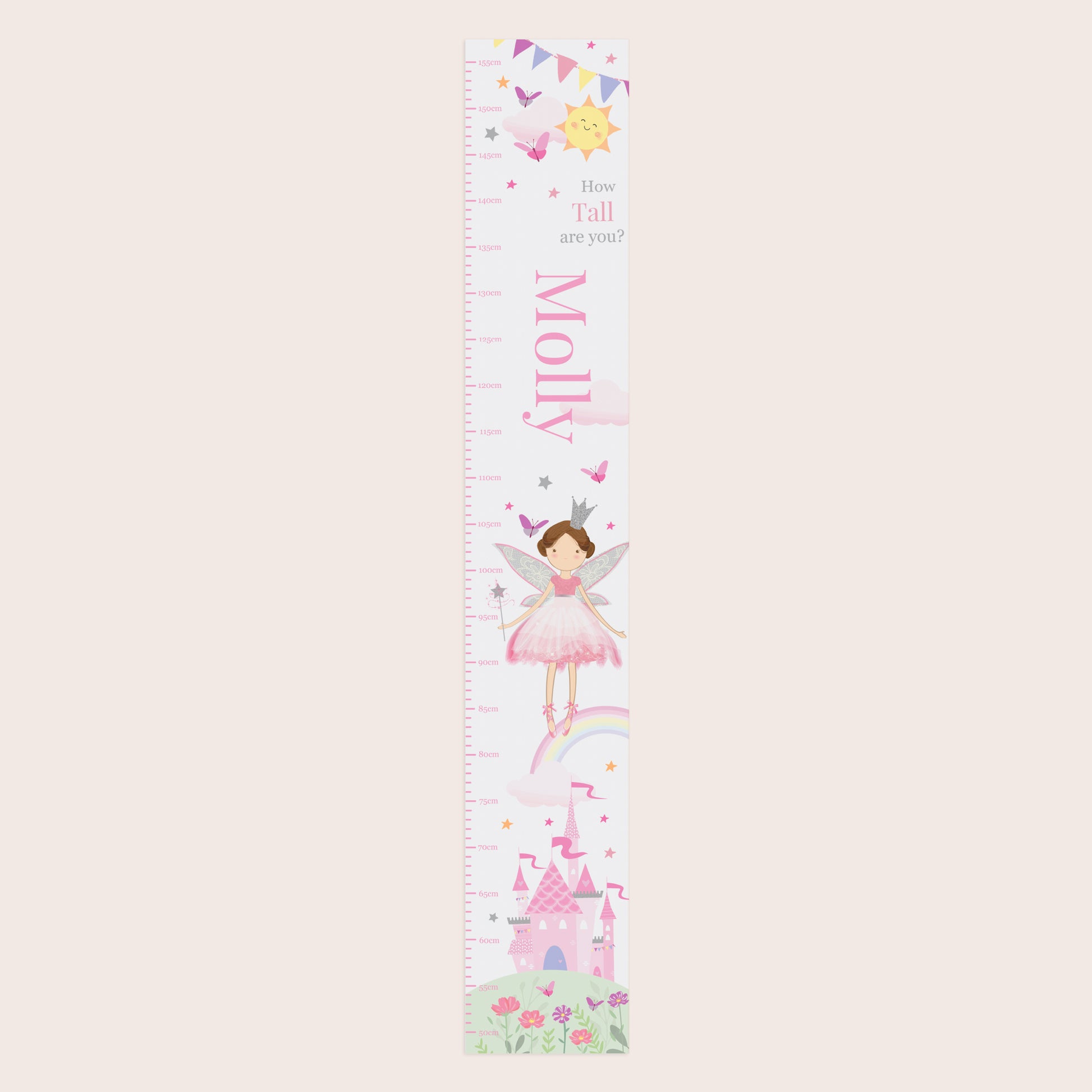 Personalised Fairy Princess Height Chart – Girls Bedroom Keepsake Gift - image 3