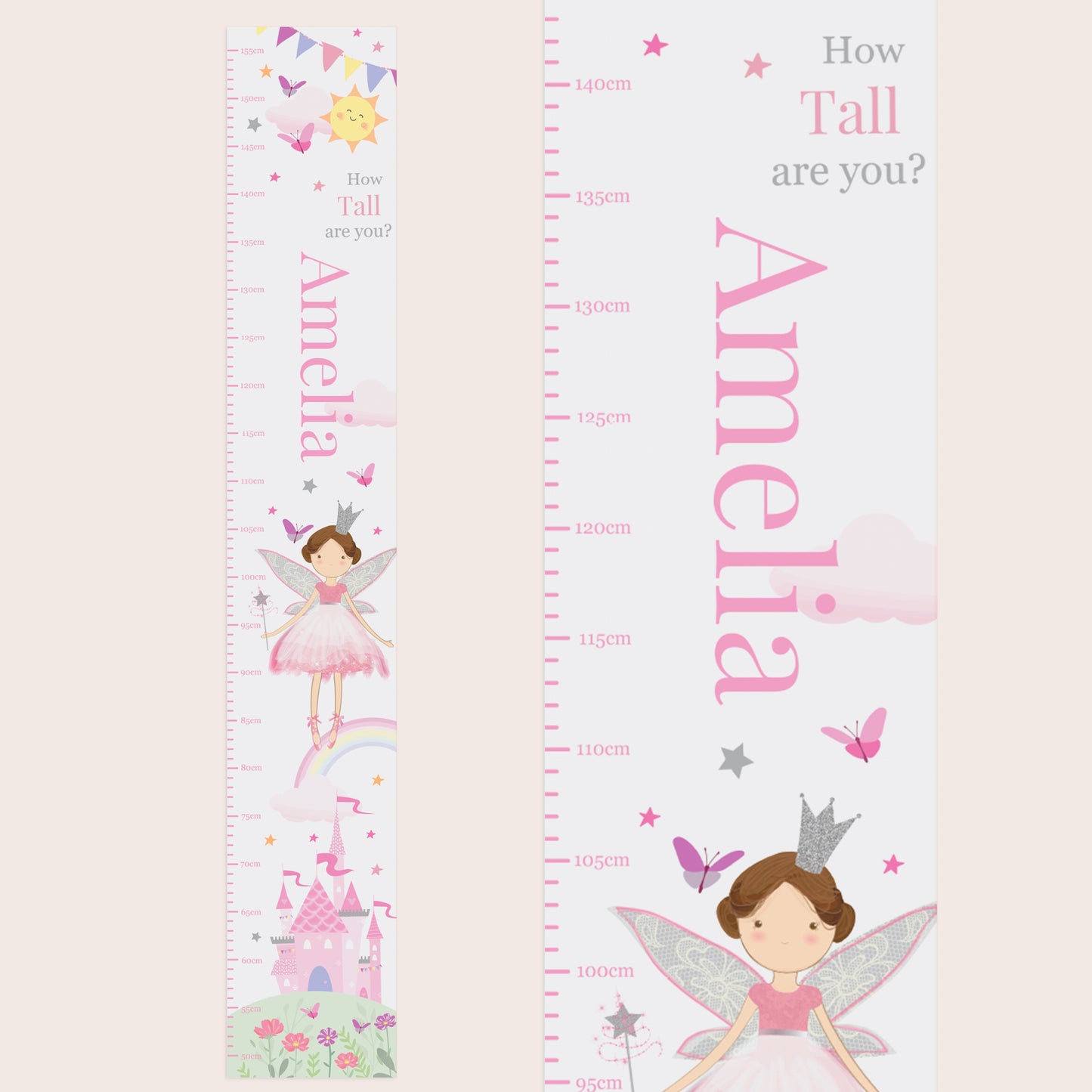 Personalised Fairy Princess Height Chart – Girls Bedroom Keepsake Gift - image 4