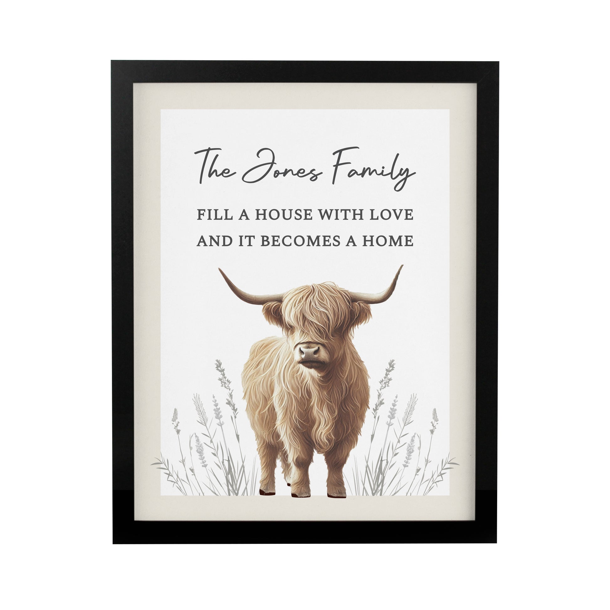 Personalised Highland Cow Black Framed Print – Bold Wall Art Home Gift - image 4