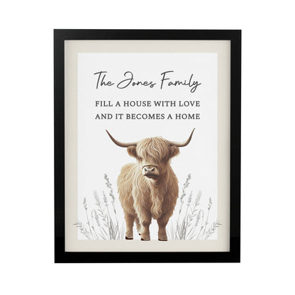 Personalised Highland Cow Black Framed Print – Bold Wall Art Home Gift - image 4
