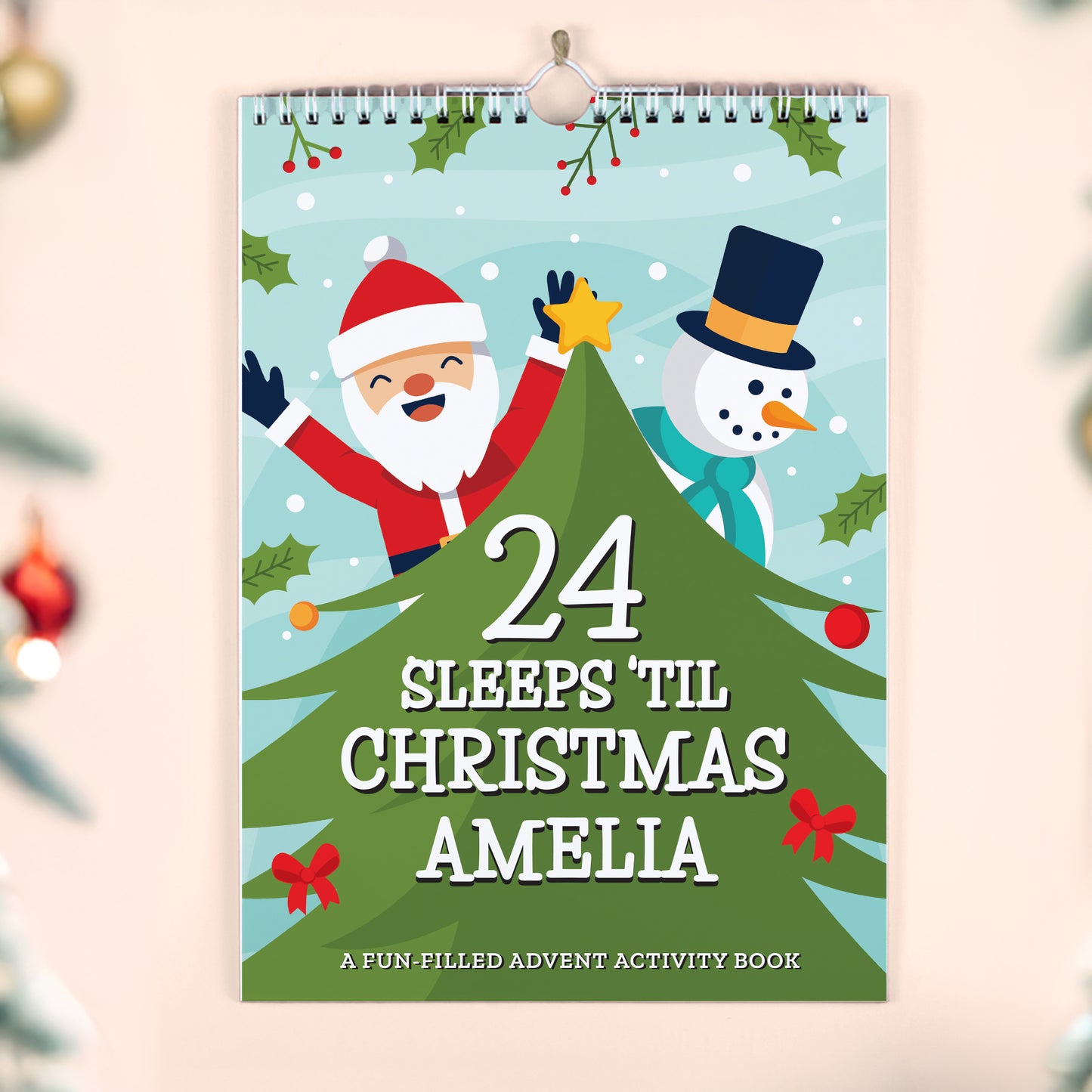Personalised 24 Sleeps Christmas Activity Advent Calendar Book – Children's Gift