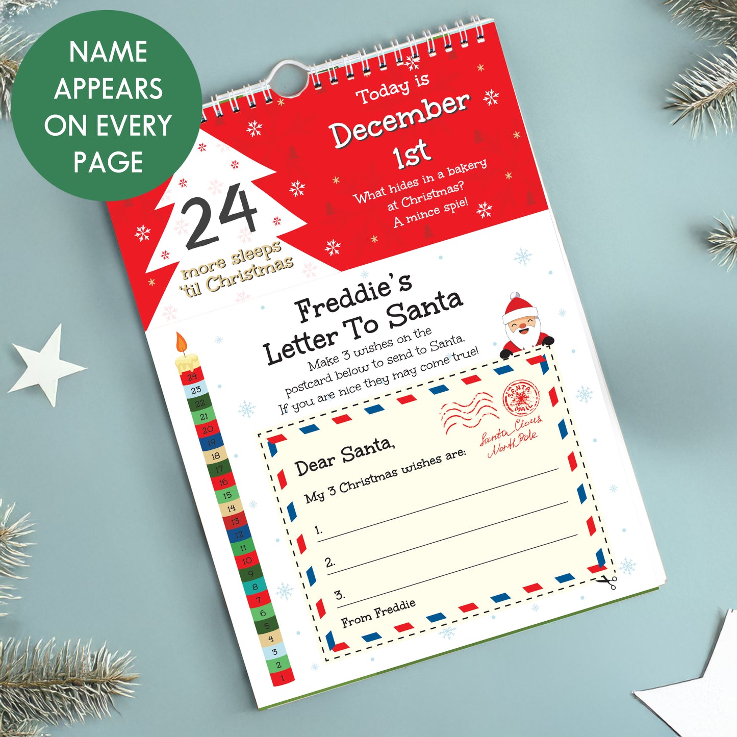Personalised 24 Sleeps Christmas Activity Advent Calendar – Children's Gift - image 8
