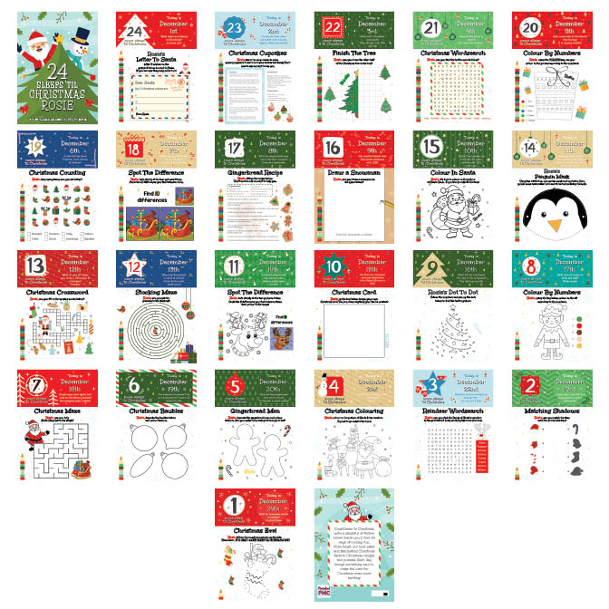 Personalised 24 Sleeps Christmas Activity Advent Calendar – Children's Gift - image 9