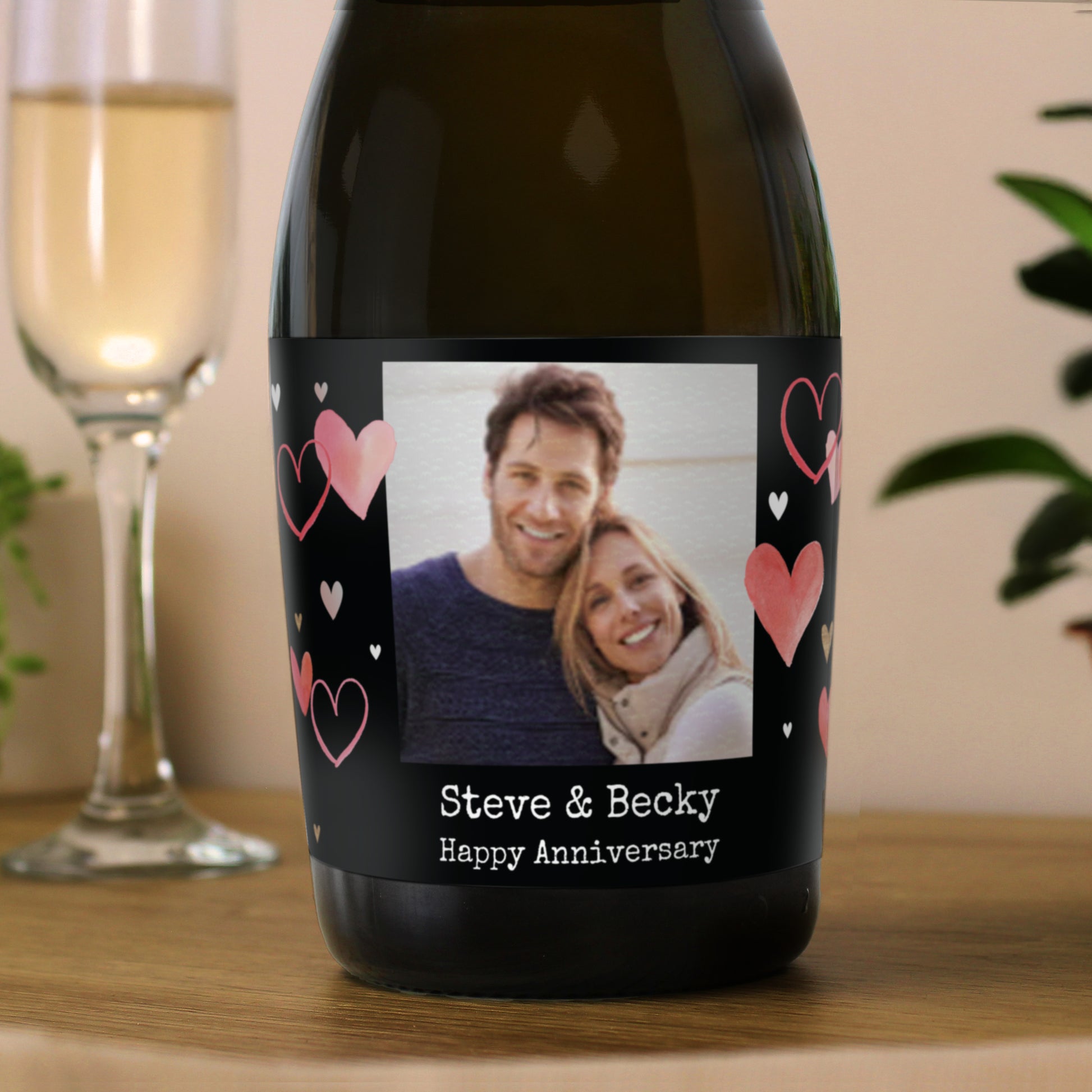 Personalised Photo Upload Heart Prosecco – Valentine's Day Anniversary Gift - image 2
