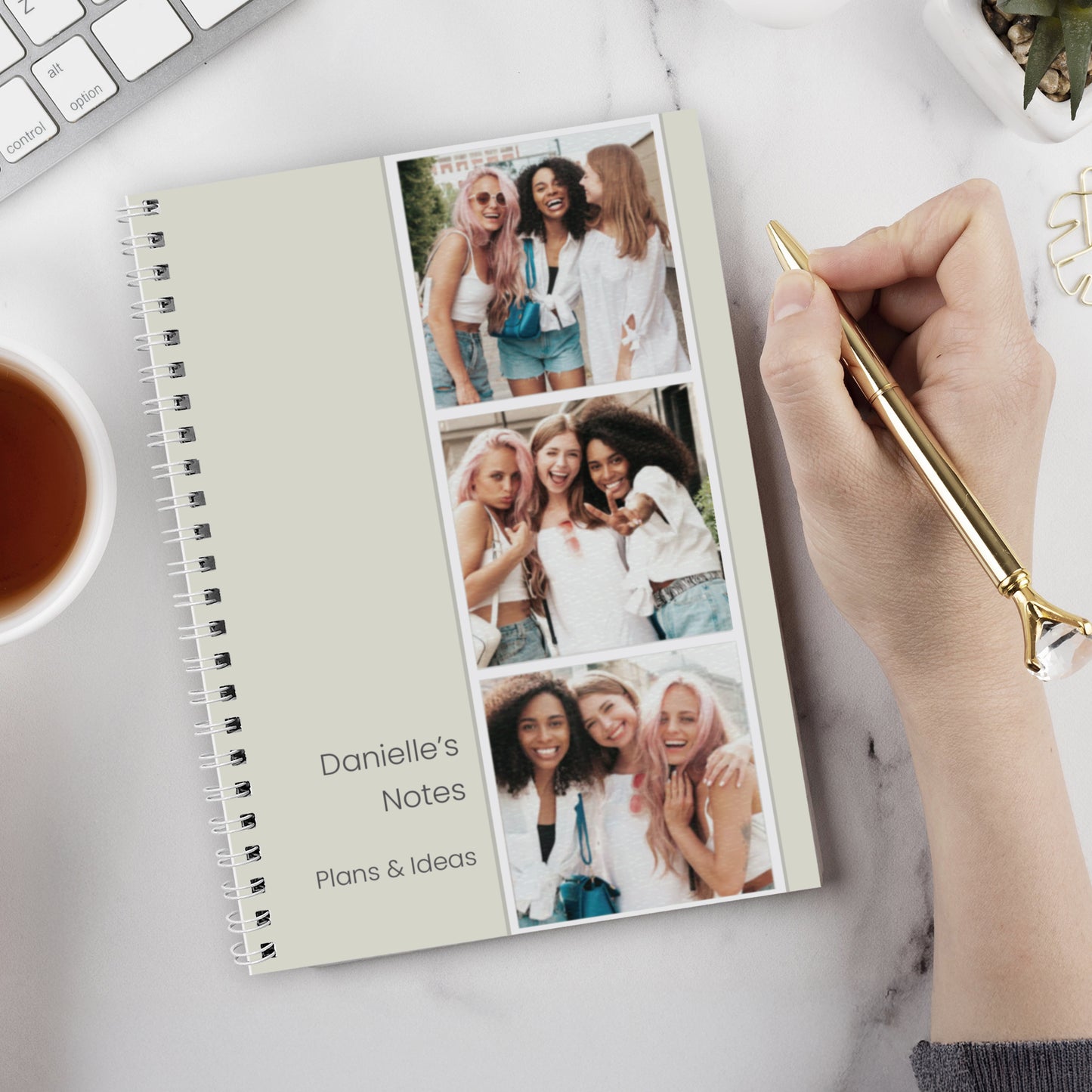 Personalised Photo Upload Strip Notebook – Birthday Christmas Stationery Gift