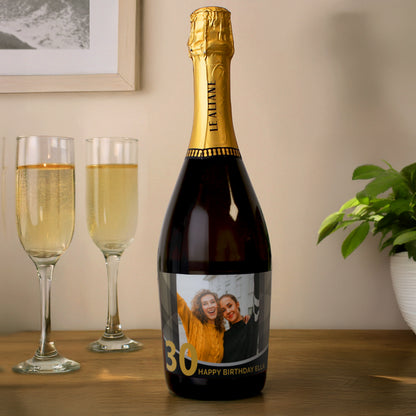 Personalised Photo Upload Birthday Prosecco – Milestone Birthday Gift