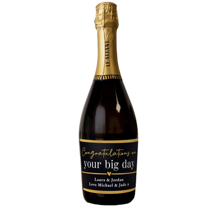 Personalised Black and Gold Free Text Prosecco – Wedding Celebration Gift - image 5