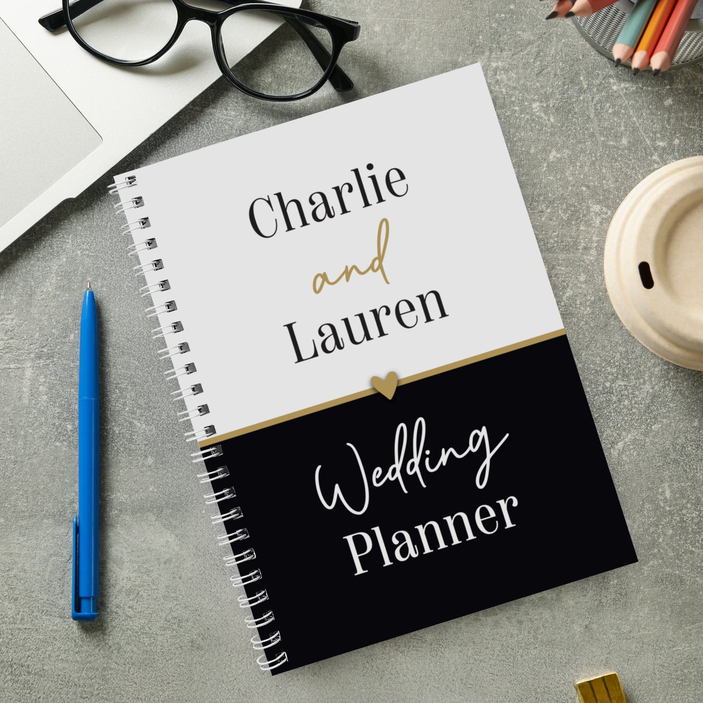 Personalised Black and Gold Inclusive A5 Wedding Planner – Engagement Gift - image 2