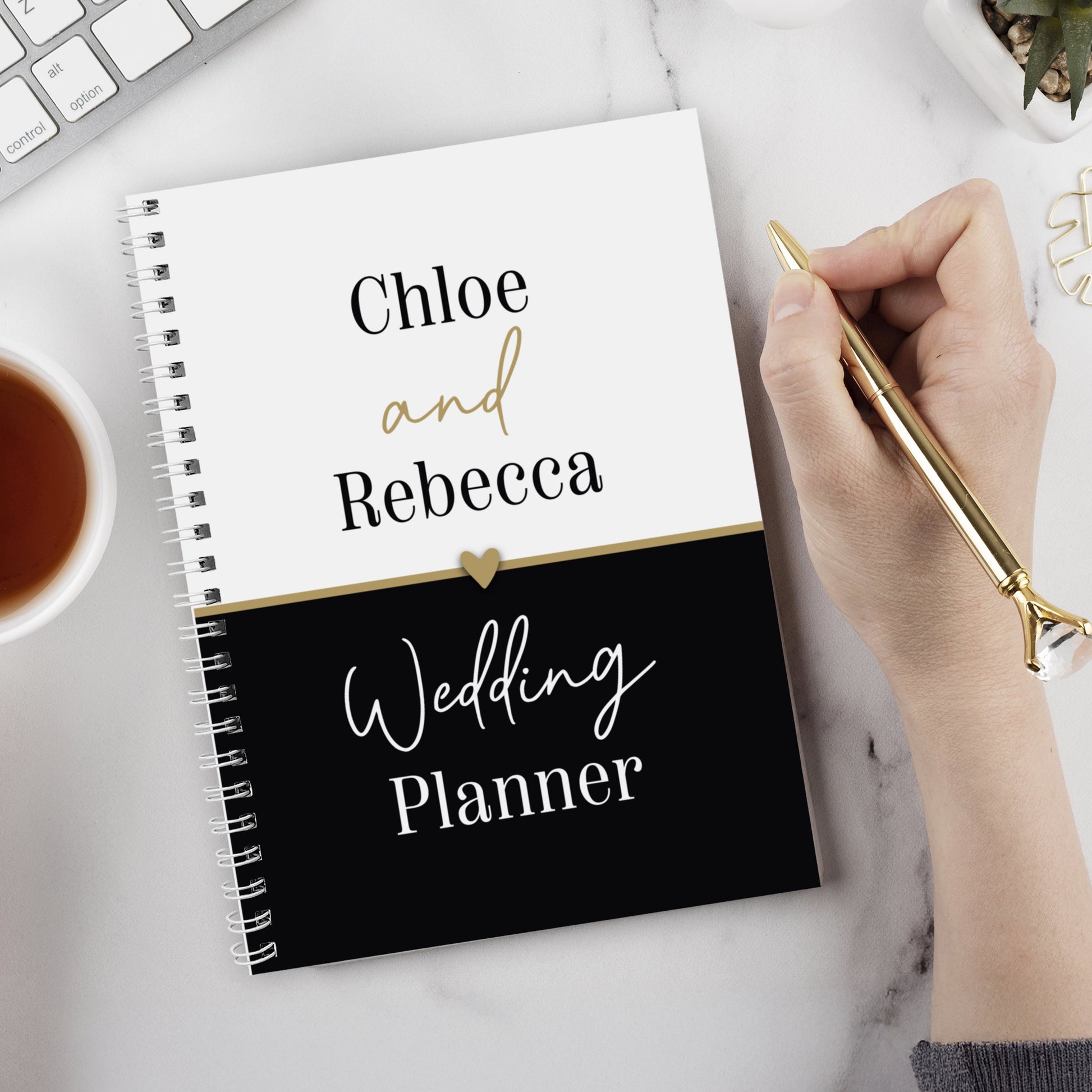 Personalised Black and Gold Inclusive A5 Wedding Planner – Engagement Gift - image 3