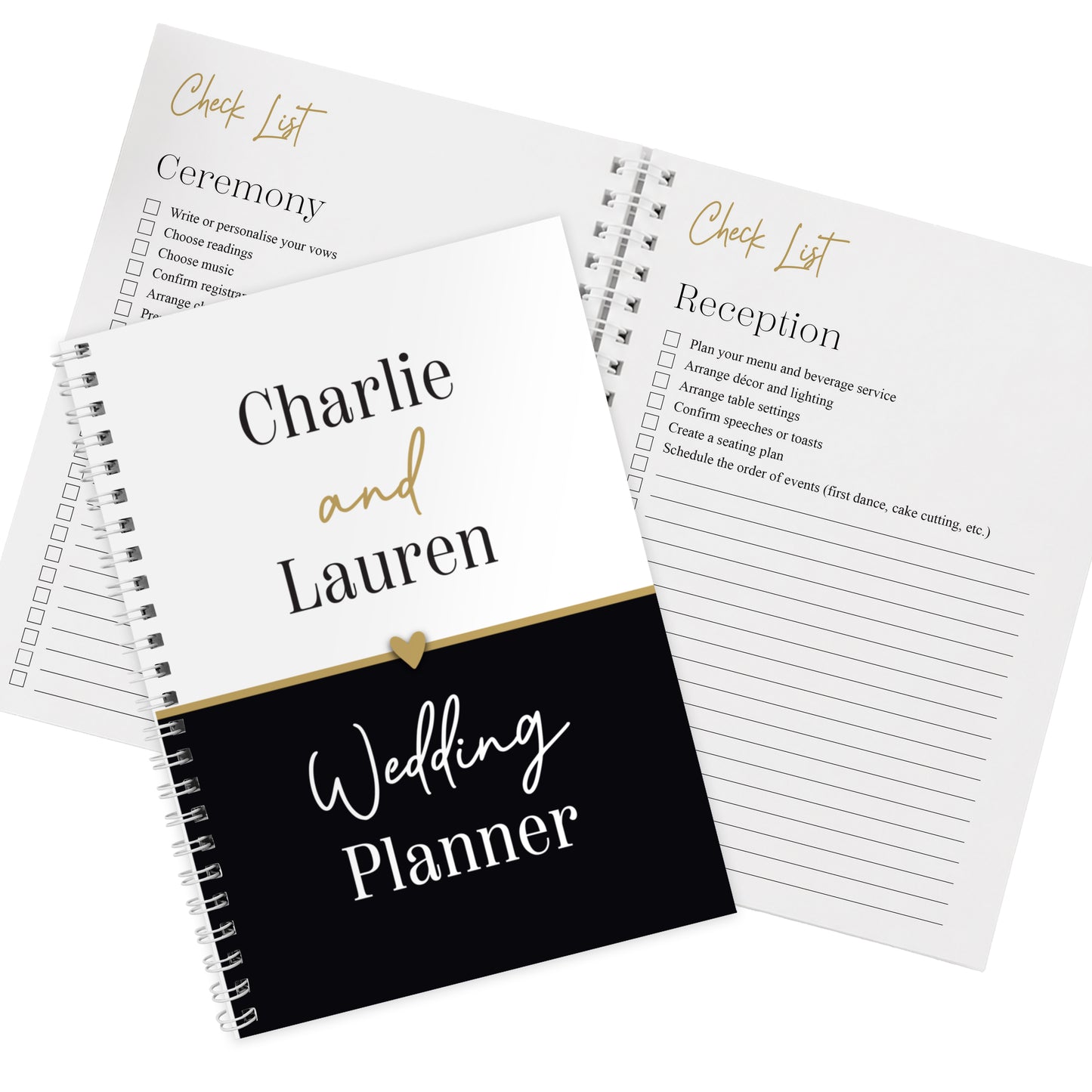 Personalised Black and Gold Inclusive A5 Wedding Planner – Engagement Gift - image 5