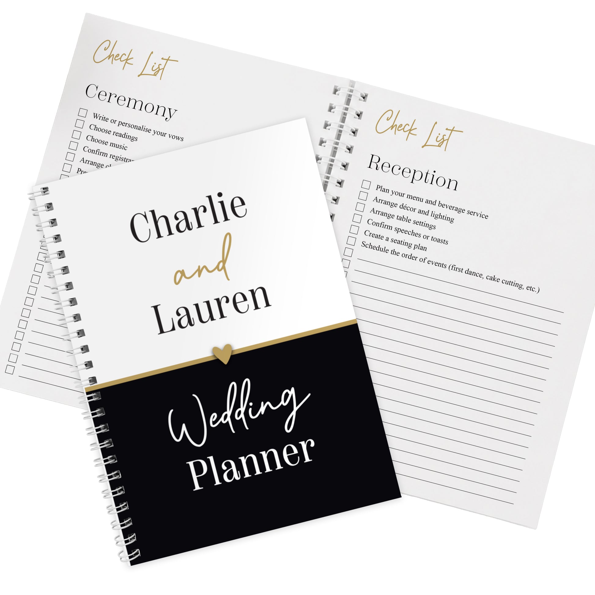 Personalised Black and Gold Inclusive A5 Wedding Planner – Engagement Gift - image 5