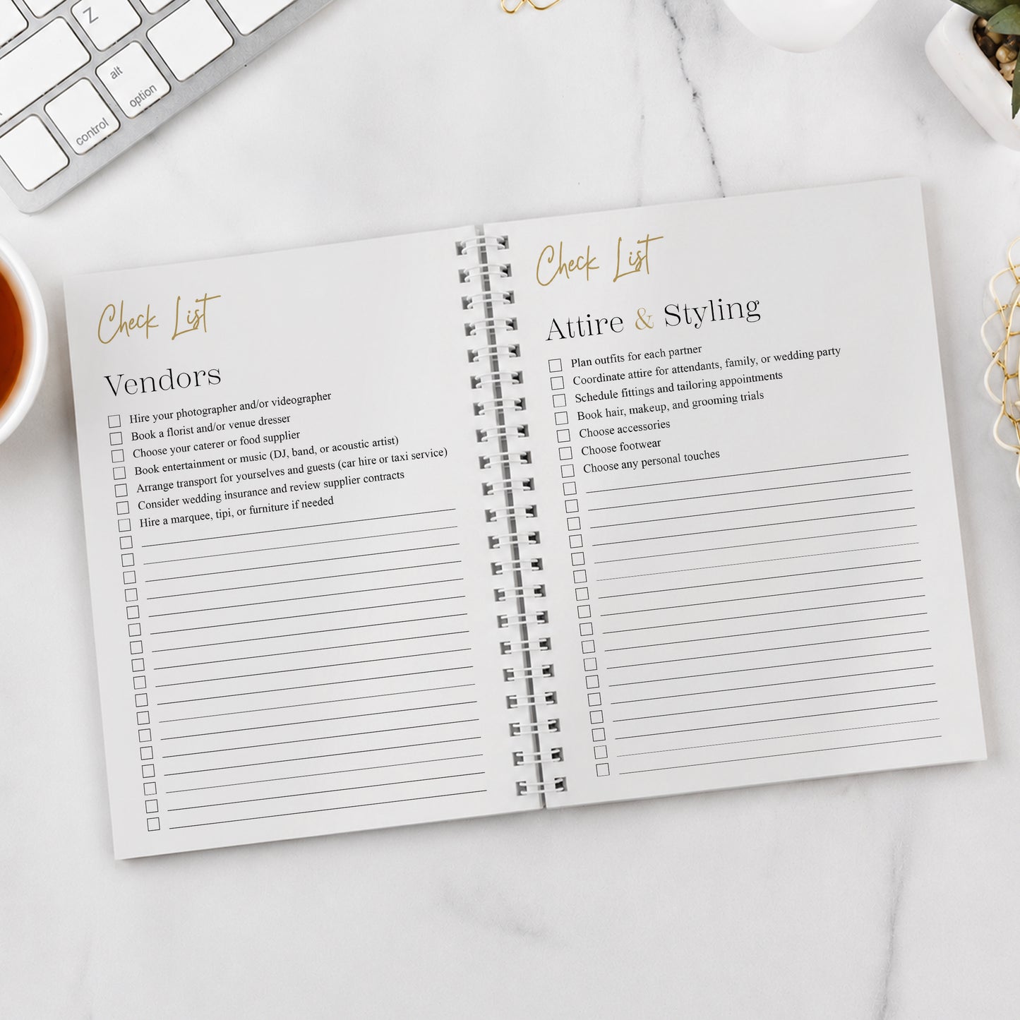 Personalised Black and Gold Inclusive A5 Wedding Planner – Engagement Gift - image 6