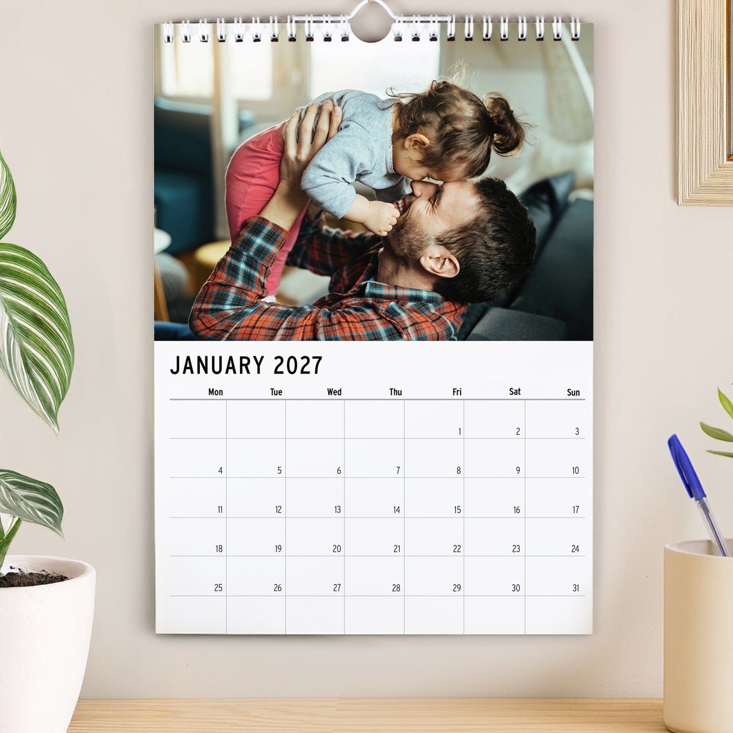 Personalised Photo Upload Wall Calendar – Christmas Birthday Family Gift