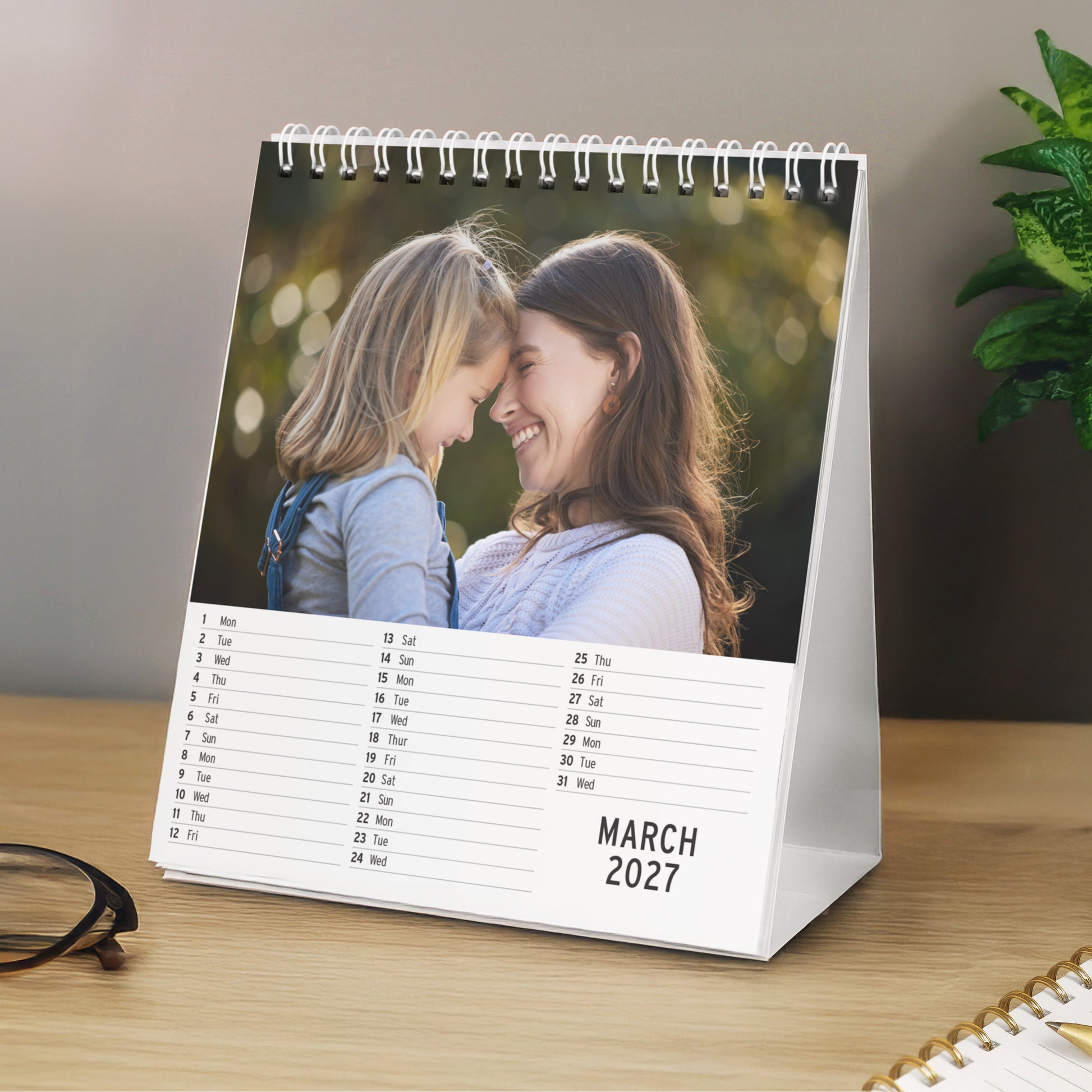 Personalised Photo Upload Desk Calendar – Christmas Birthday Office Gift - image 3