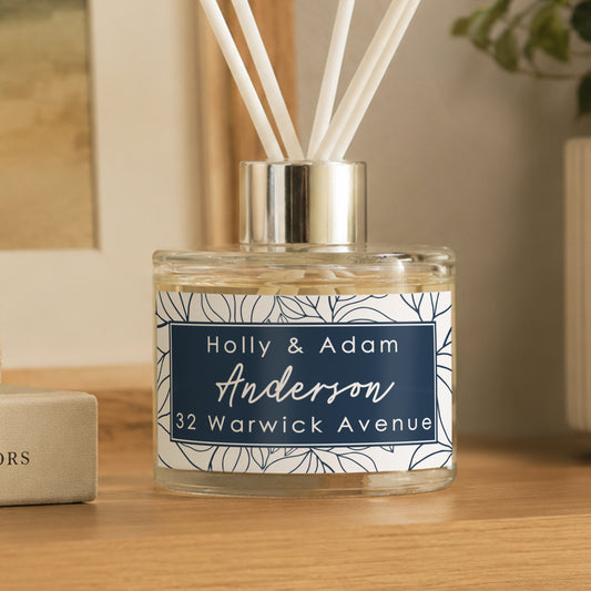 Personalised Blue Botanical Reed Diffuser from Heartfelt Gifts