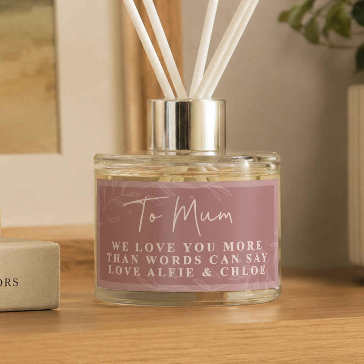 Personalised Dusky Pink Reed Diffuser from Heartfelt Gifts