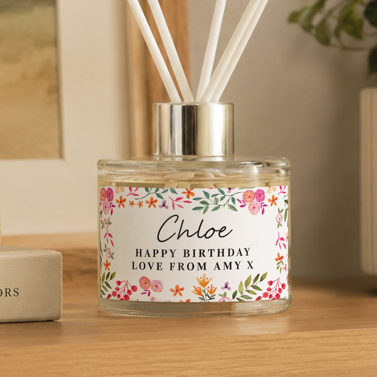 Personalised Bright Floral Reed Diffuser from Heartfelt Gifts