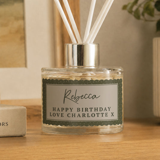 Personalised Scallop Border Reed Diffuser from Heartfelt Gifts