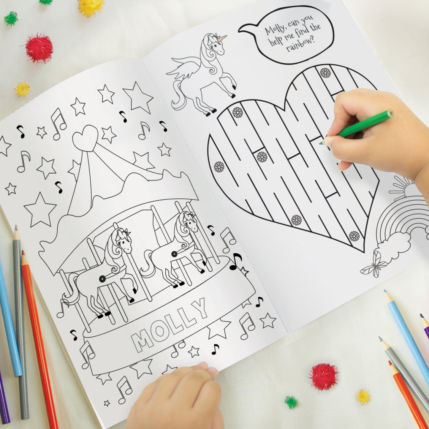 Personalised Princess & Unicorn Colouring Book - image 2