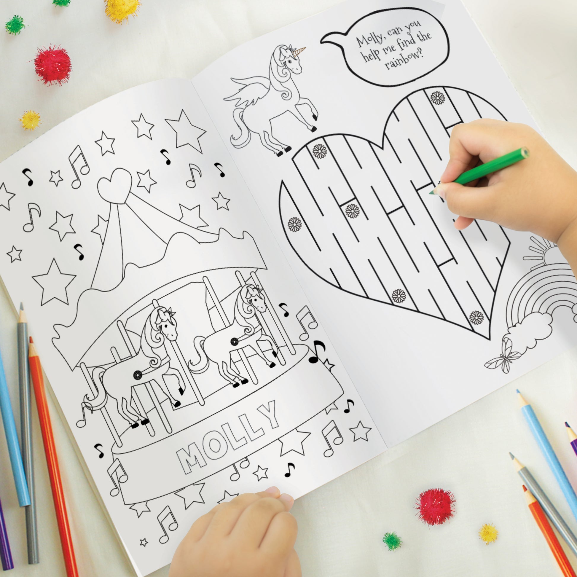 Personalised Princess & Unicorn Colouring Book - image 2