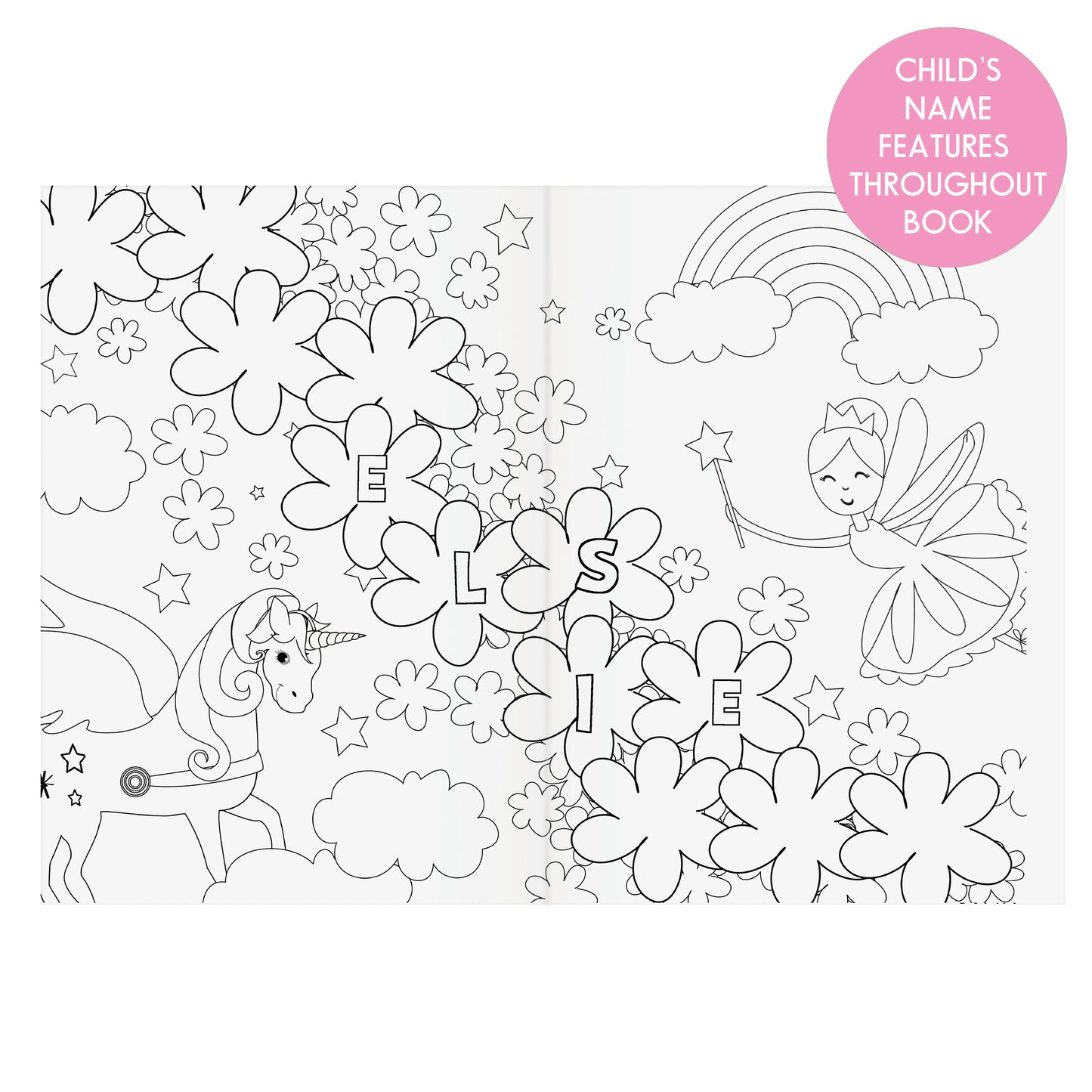 Personalised Princess & Unicorn Colouring Book - image 6