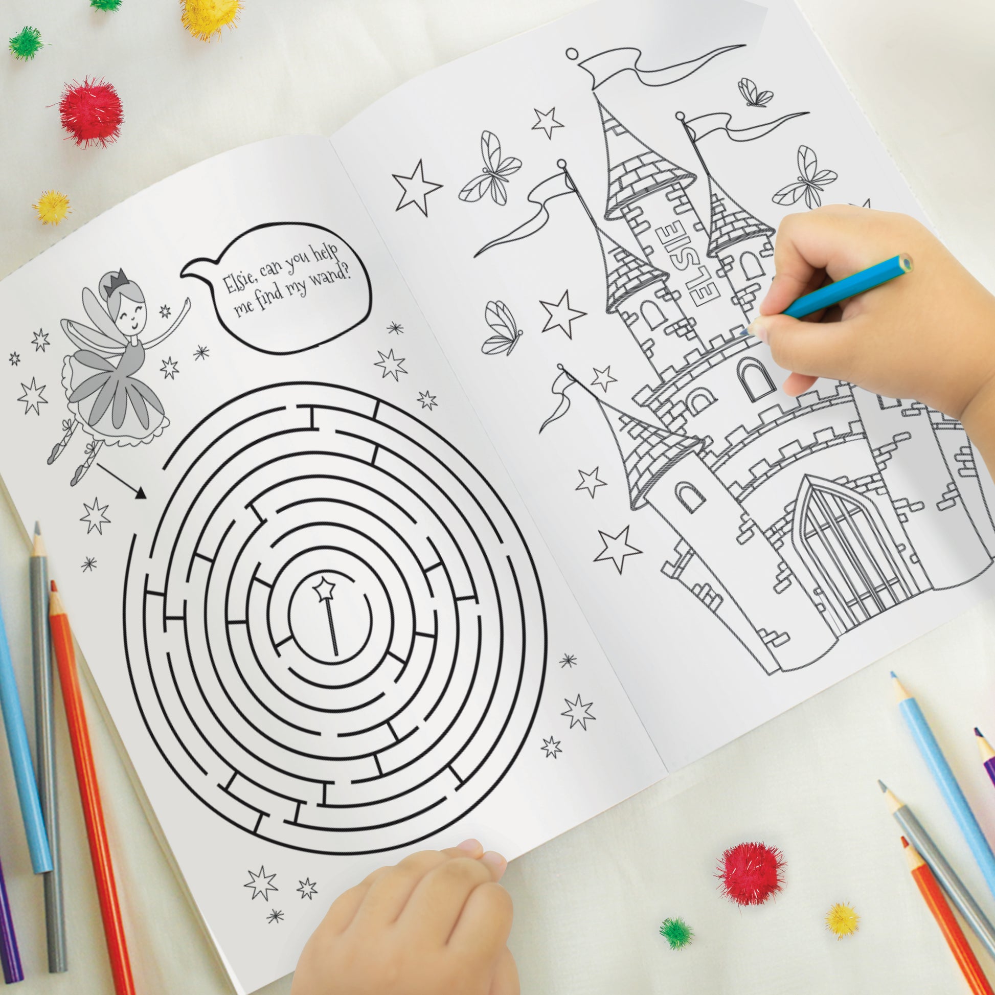Personalised Princess & Unicorn Colouring Book - image 7