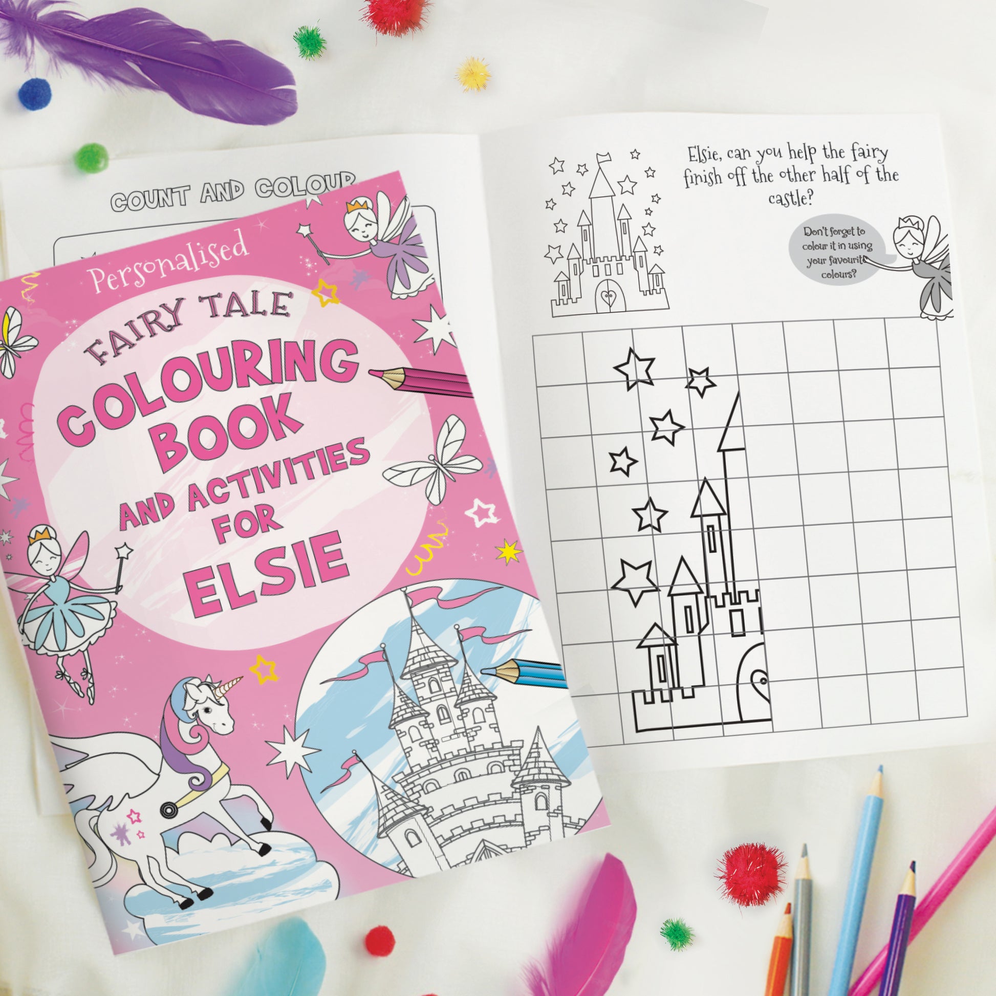 Personalised Princess & Unicorn Colouring Book - image 8