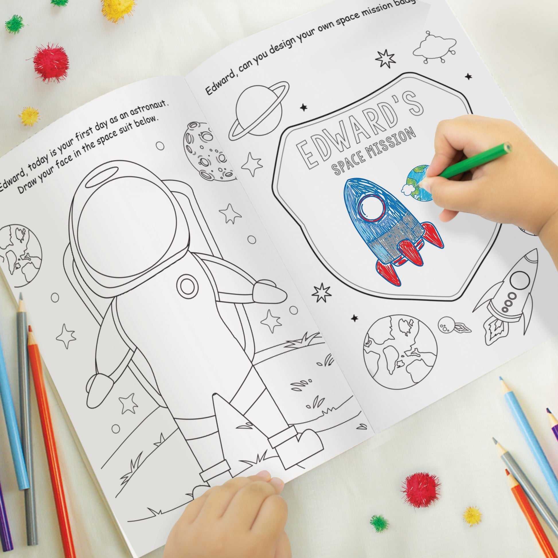 Personalised Space Colouring Book - image 2