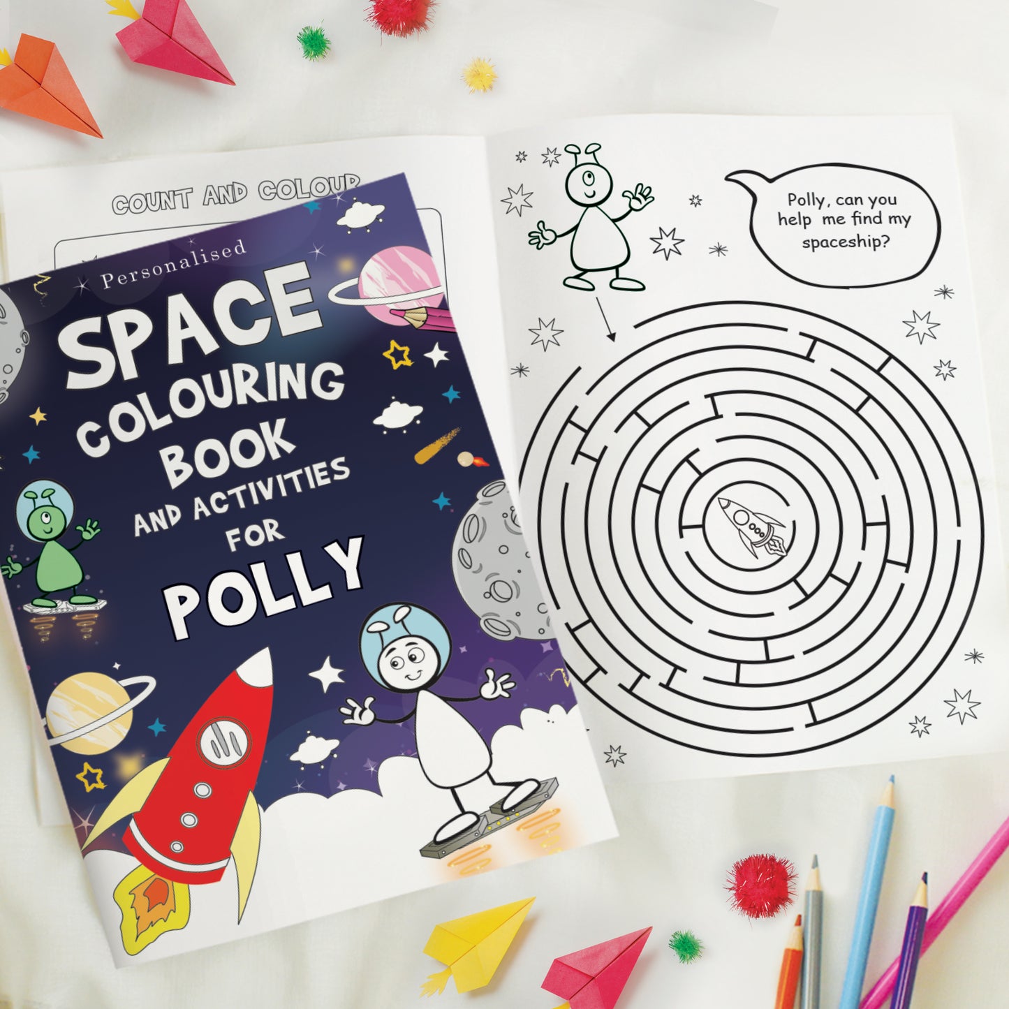 Personalised Space Colouring Book - image 8
