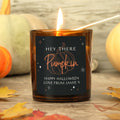 Personalised Pumpkin Amber Glass Candle from Heartfelt Gifts