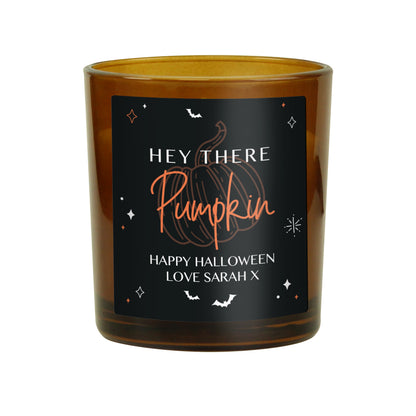 Personalised Pumpkin Amber Glass Candle - image 5