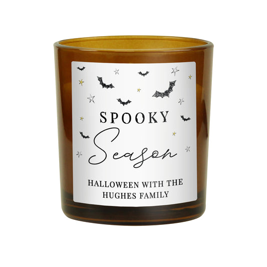 Personalised Spooky Amber Glass Candle - image 5