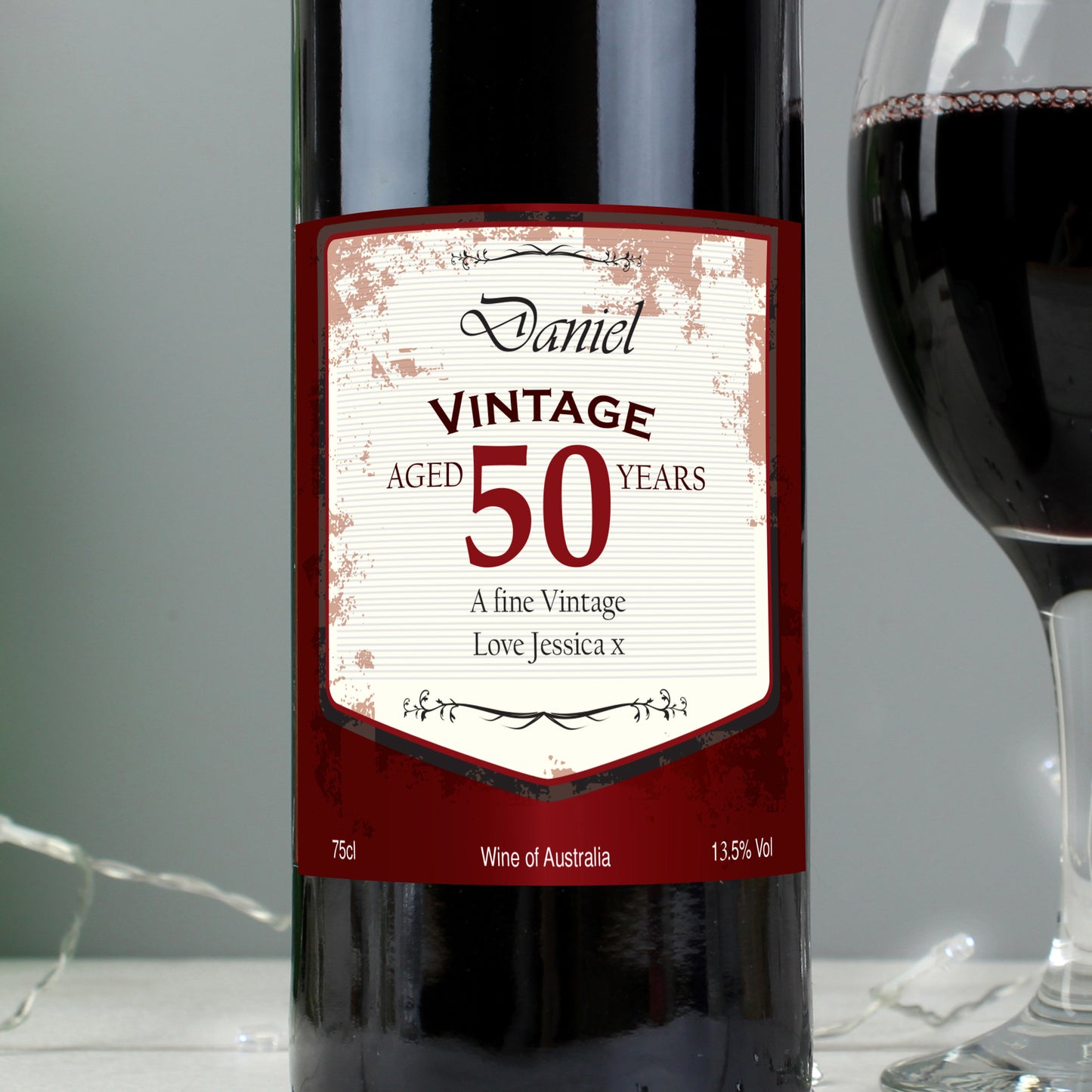 Personalised Red Wine Vintage Age Label - image 3