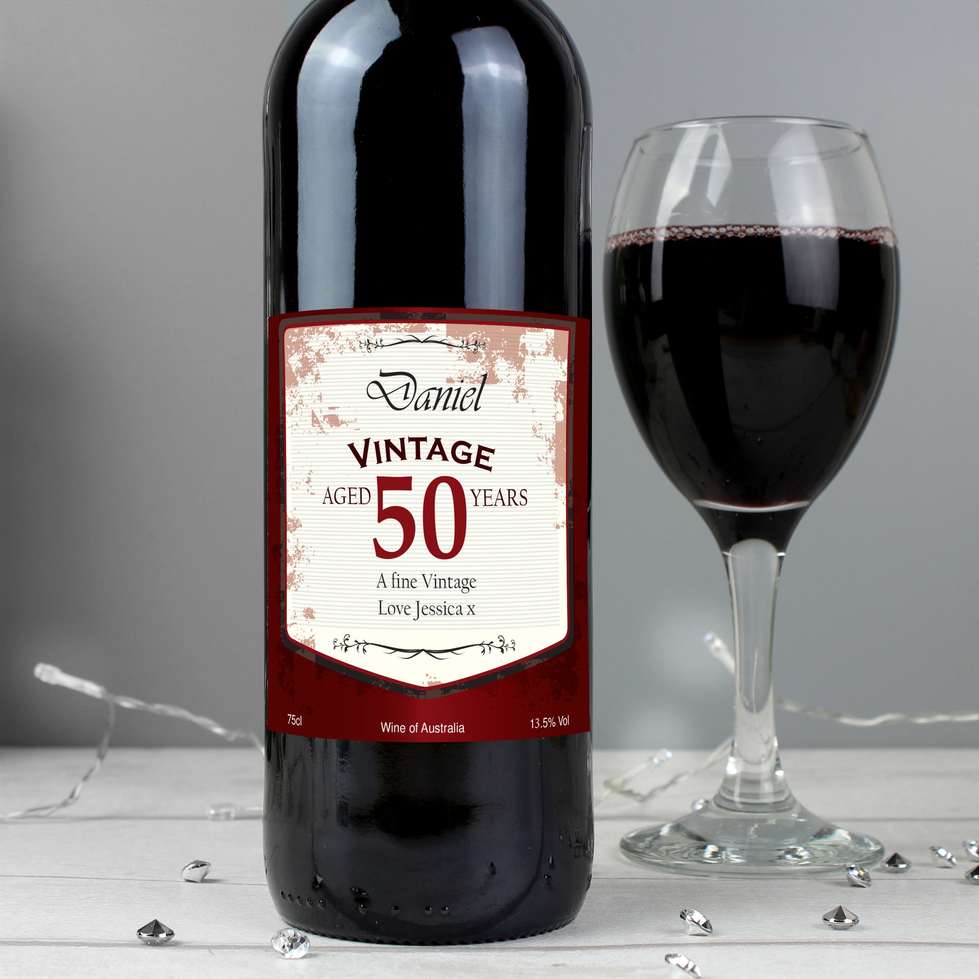 Personalised Red Wine Vintage Age Label - image 4
