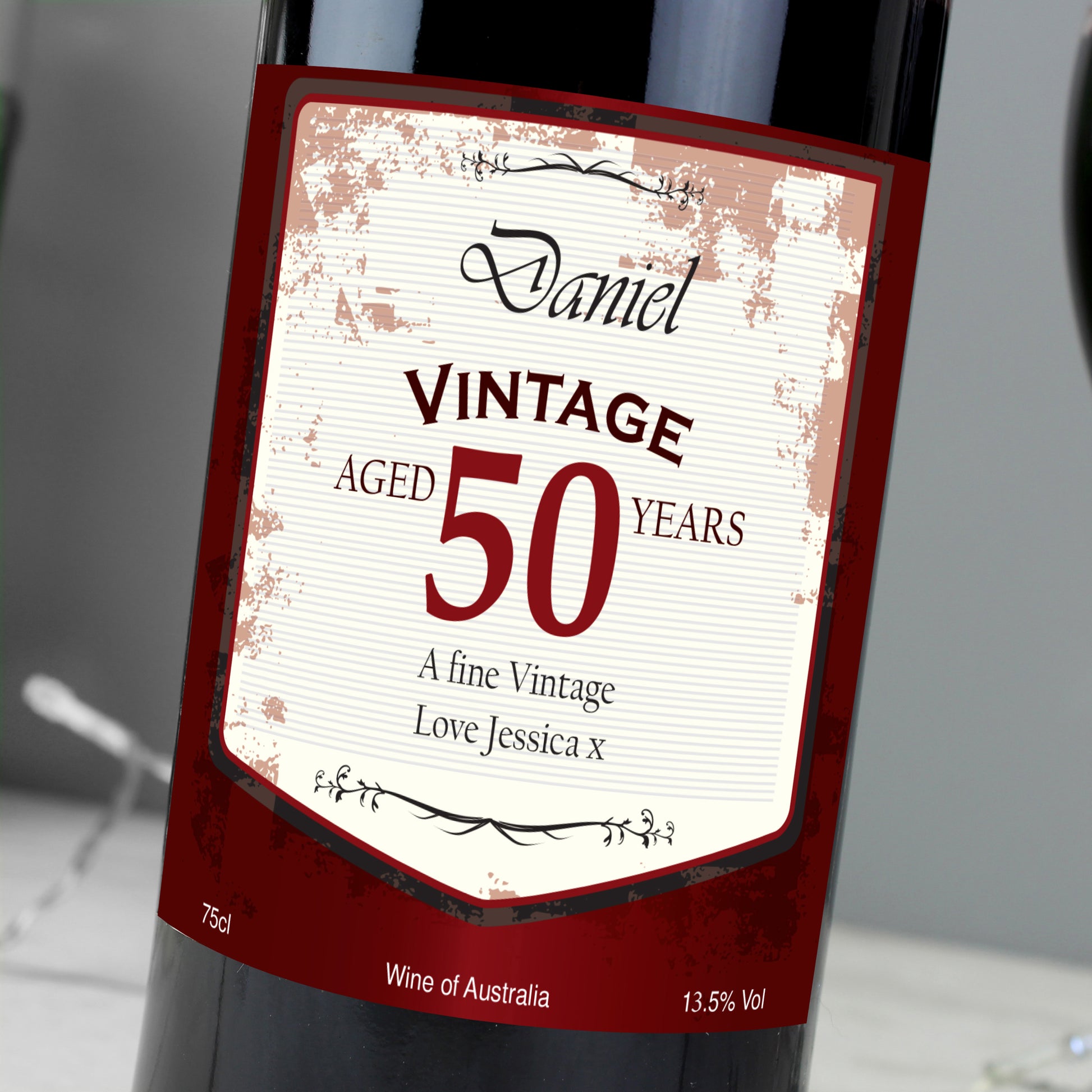 Personalised Red Wine Vintage Age Label - image 5