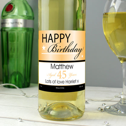 Personalised Happy Birthday White Wine - image 3