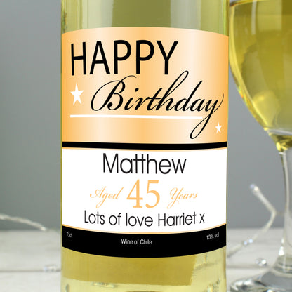 Personalised Happy Birthday White Wine - image 4