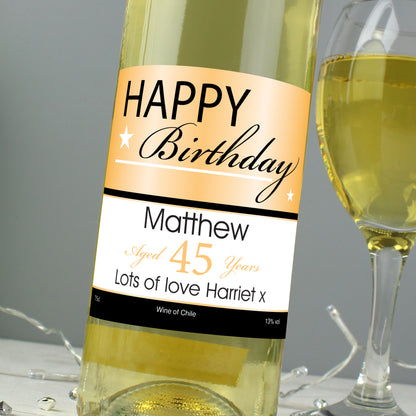 Personalised Happy Birthday White Wine - image 5