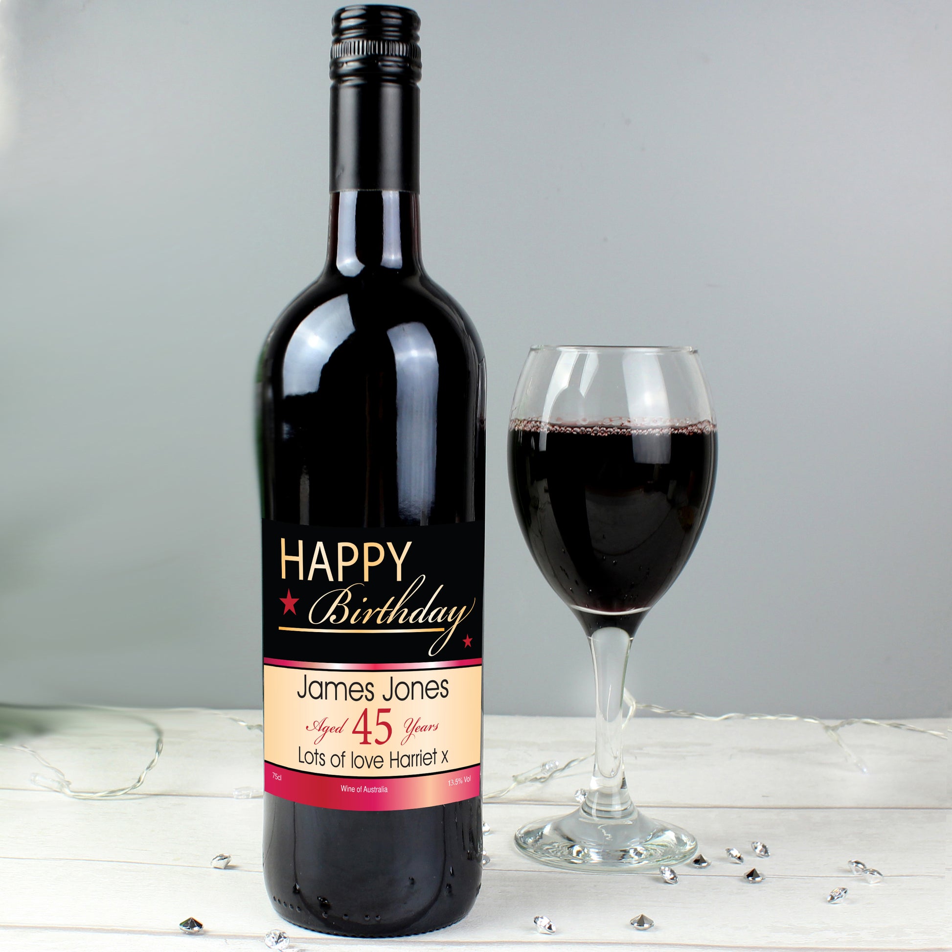 Personalised Happy Birthday Red Wine from Heartfelt Gifts