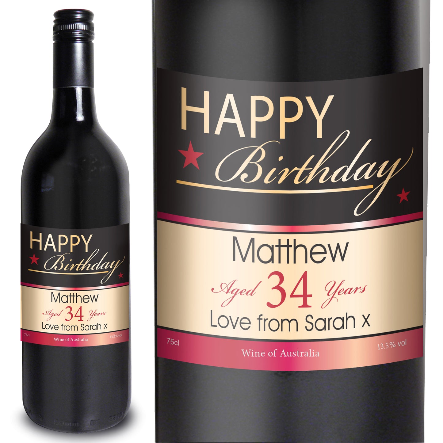 Personalised Happy Birthday Red Wine - image 2