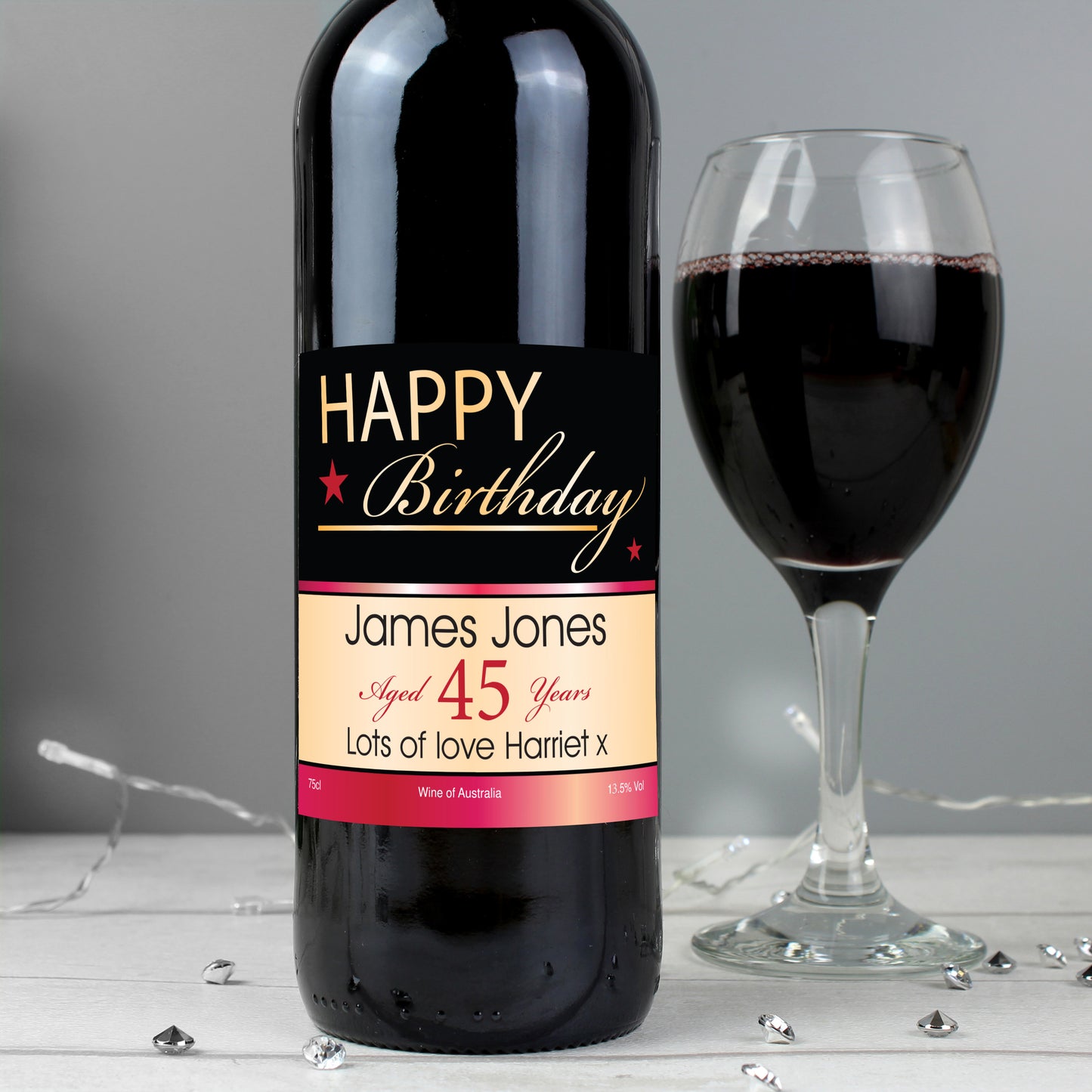 Personalised Happy Birthday Red Wine - image 3