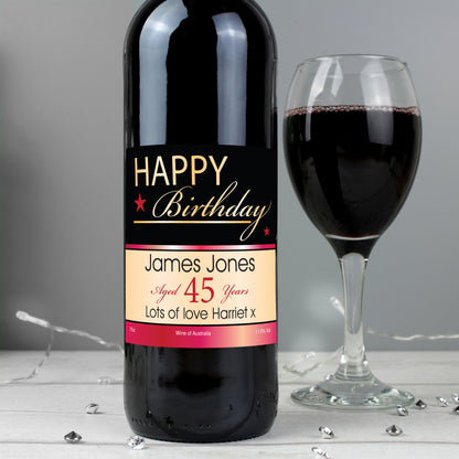 Personalised Happy Birthday Red Wine - image 3