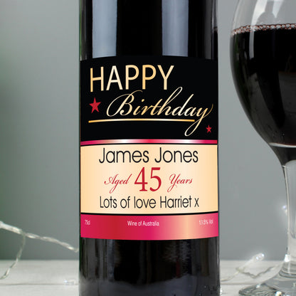 Personalised Happy Birthday Red Wine - image 4