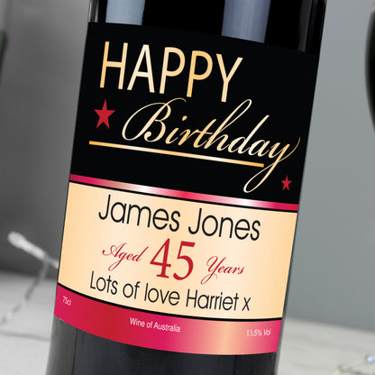 Personalised Happy Birthday Red Wine - image 5