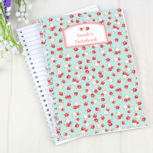 Personalised Vintage Floral A5 Notebook from Heartfelt Gifts
