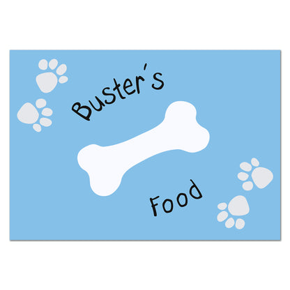 Personalised Blue Paw Print Dog Pet Bowl Mat - image 2